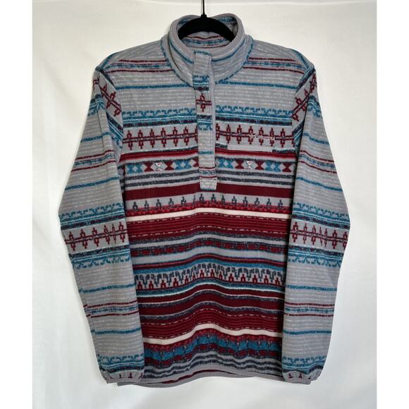 Columbia Mountain Side Fleece Pullover Medium Zippered Pocket Aztec Women's B88 - Picture 1 of 7